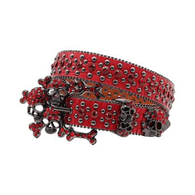 Supreme Rhinestone Floral Print Pin Buckle Belt