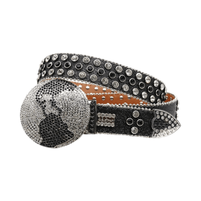 Supreme Rhinestone Floral Print Pin Buckle Belt