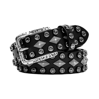 Supreme Rhinestone Floral Print Pin Buckle Belt