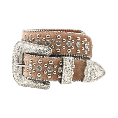 Supreme Rhinestone Floral Print Pin Buckle Belt