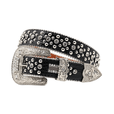 Supreme Rhinestone Floral Print Pin Buckle Belt