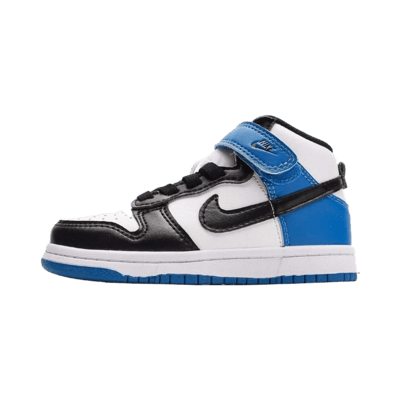Nike Air Jordan 1 Mid Toddler Shoes White Black Blue